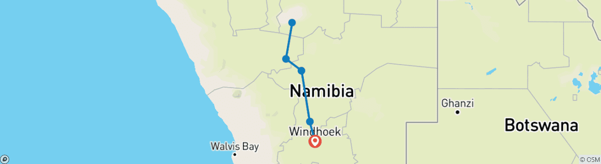 Map of 3 Days Explore Etosha National Park | Private Guided Lodge