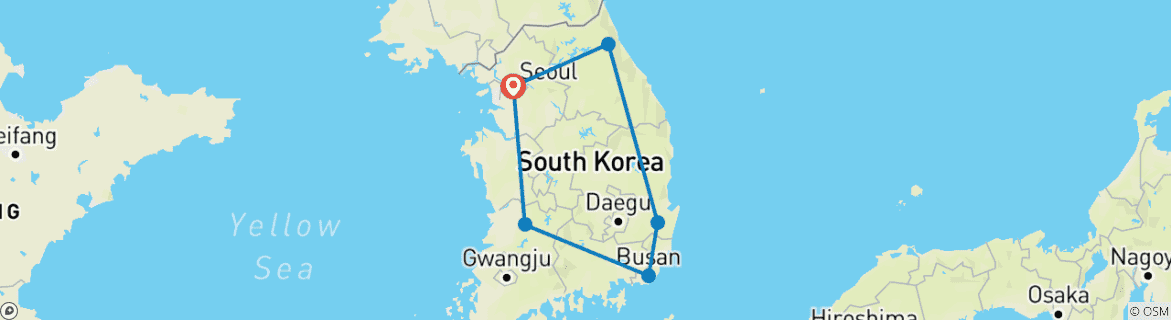 Karte von Seelenvolles Südkorea