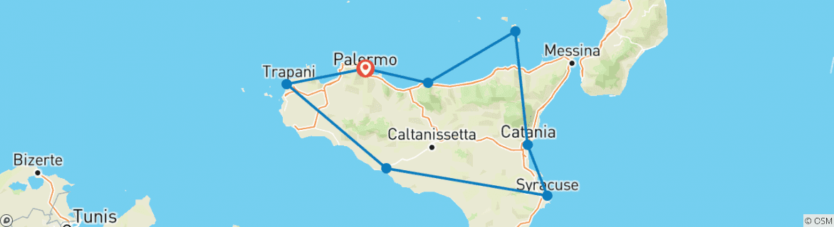 Map of Highlights of Sicily