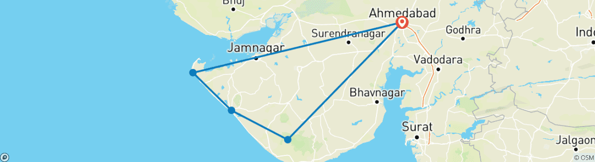 Imagen de un mapa que muestra la ruta del circuito