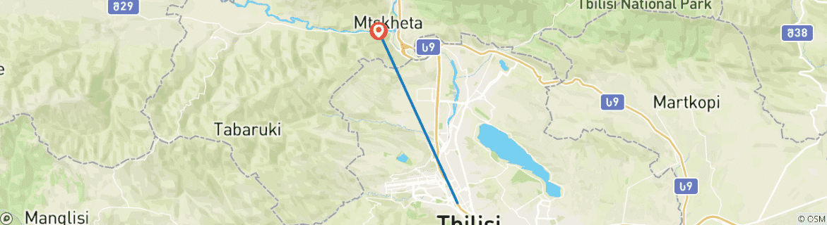 Image d'une carte montrant l'itinéraire du circuit