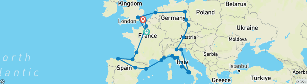 Imagen de un mapa que muestra la ruta del circuito