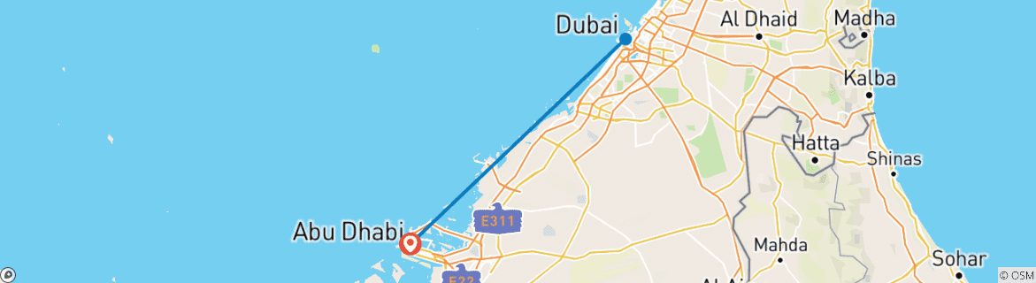 Karte von Dubai & Abu Dhabi