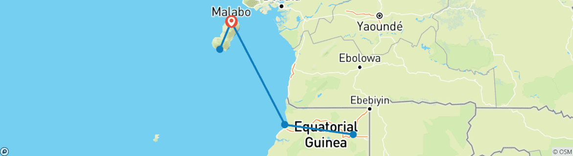 Image d'une carte montrant l'itinéraire du circuit