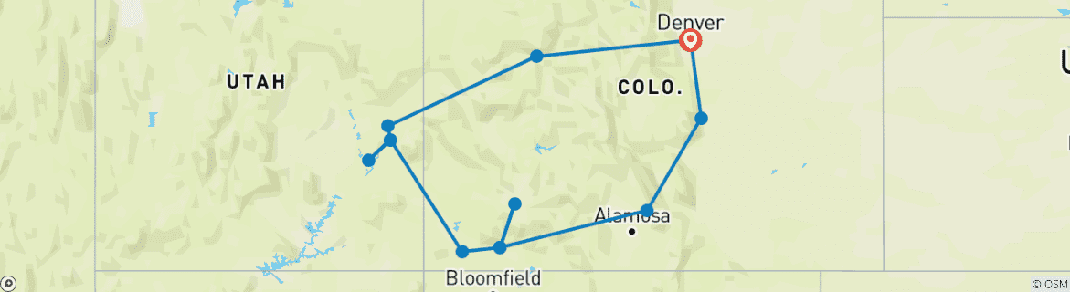 Map of Western Rails & Canyons with Rocky Mountaineer