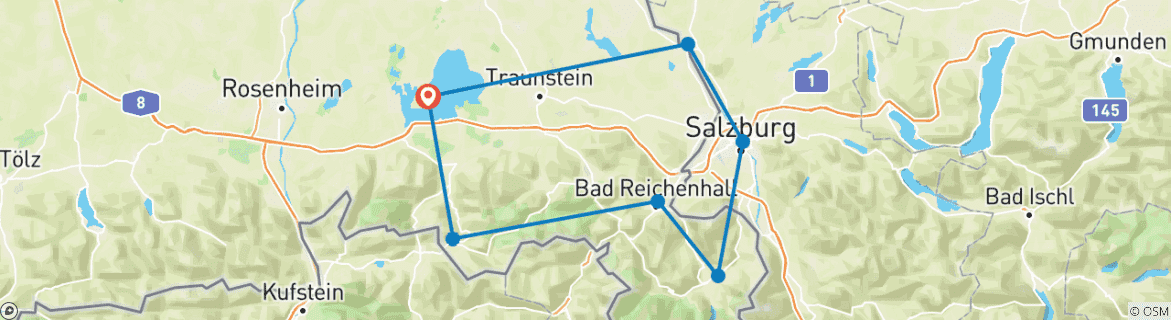 Map of Chiemgau Highlights 8D/7N