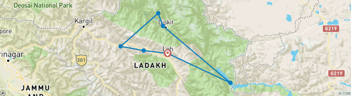 Kaart van Ultieme Ladakh-ervaringen