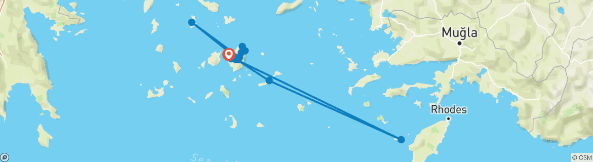 Karte mit der Reiseroute