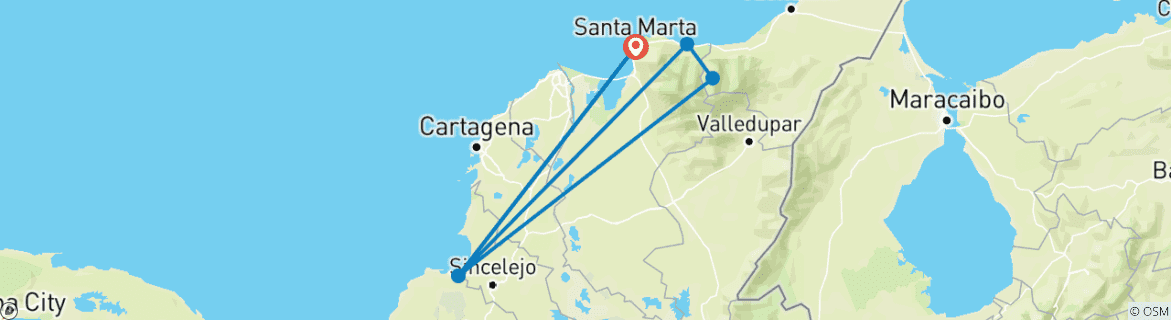 Carte du circuit Trek de la cité perdue 4D/3N