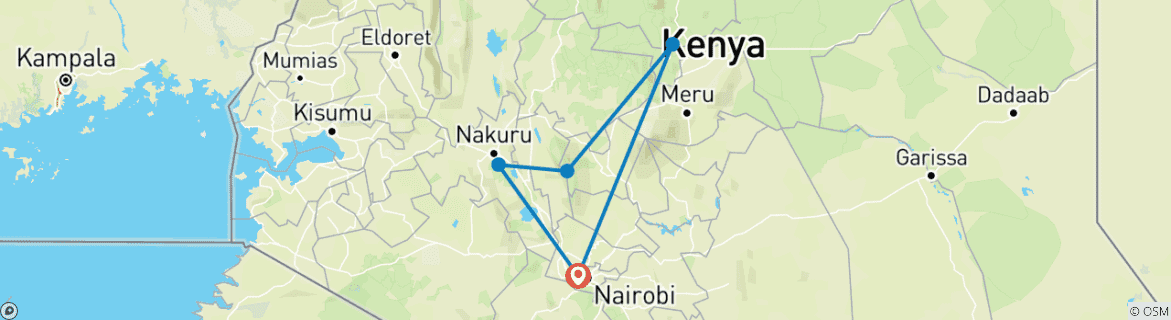 Image d'une carte montrant l'itinéraire du circuit