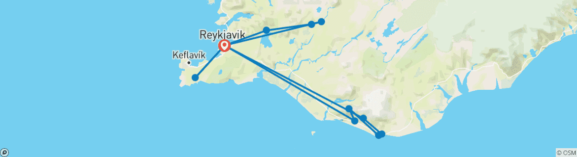 Carte du circuit Découverte de l'Islande