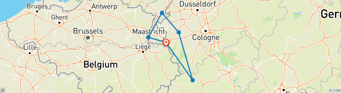 Karte mit der Reiseroute