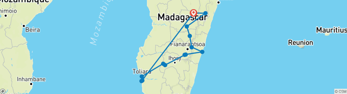 Map of Highlights of Madagascar