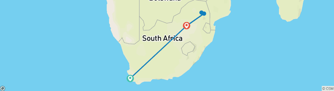 Map of Highlights of South Africa