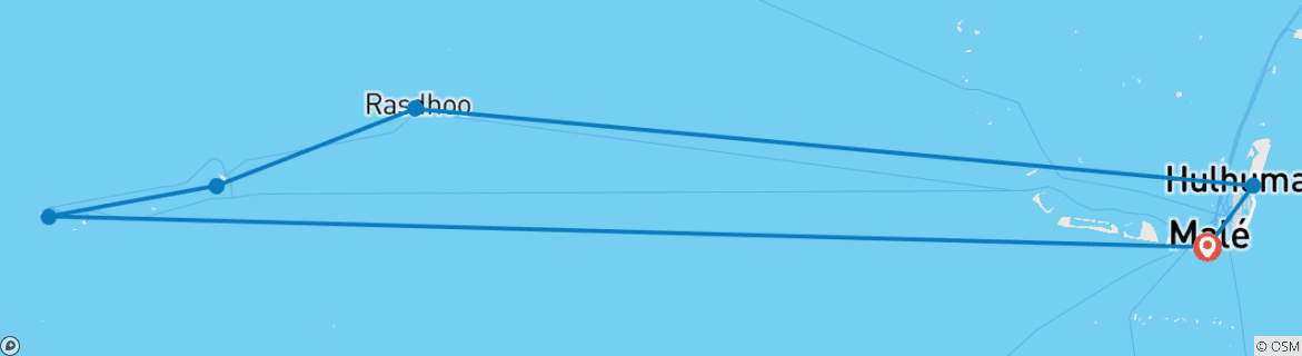 Carte du circuit Vacances personnalisées de 7 jours aux Maldives, départ quotidien et guide privé