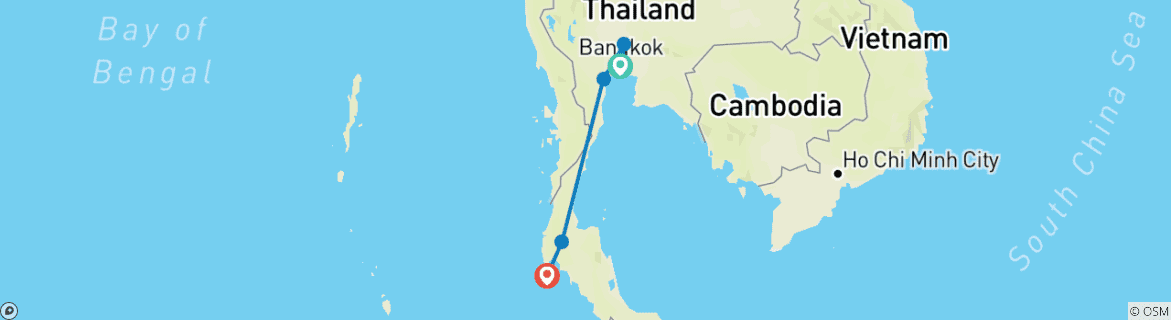 Mapa de Tailandia ultimate en 10 días - Ayutthaya / Khao Sok / Phuket