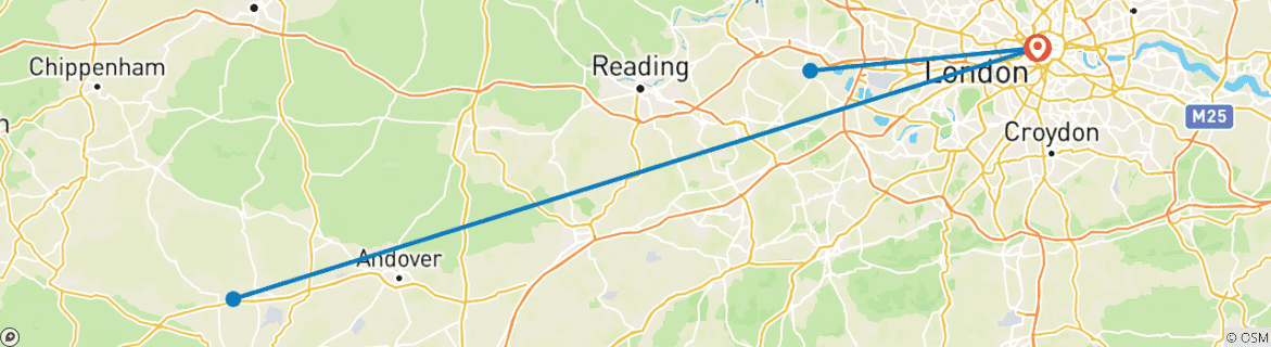 Image d'une carte montrant l'itinéraire du circuit