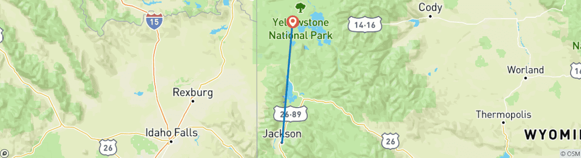 Map of Mount Holmes and the Gallatin Range