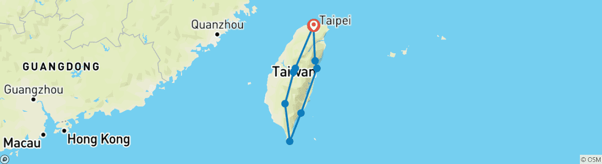 Kaart van Taiwan - een reis rond Formosa