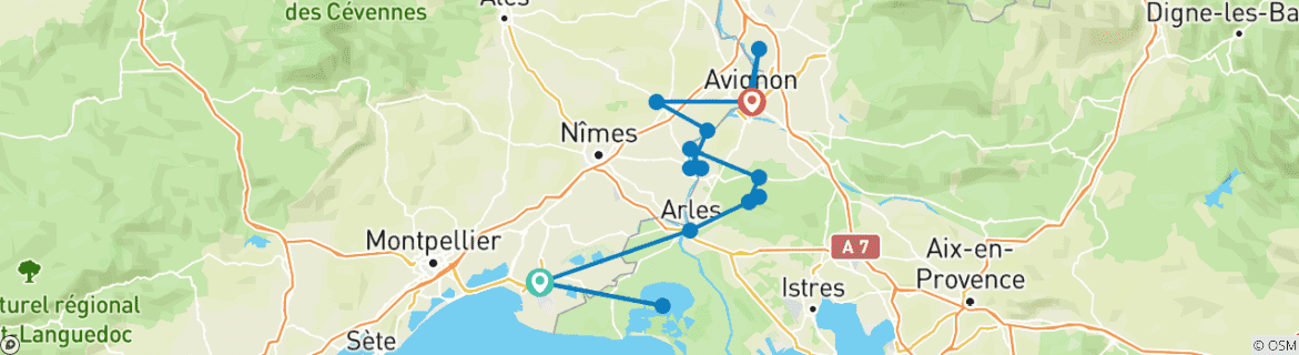 Imagen de un mapa que muestra la ruta del circuito