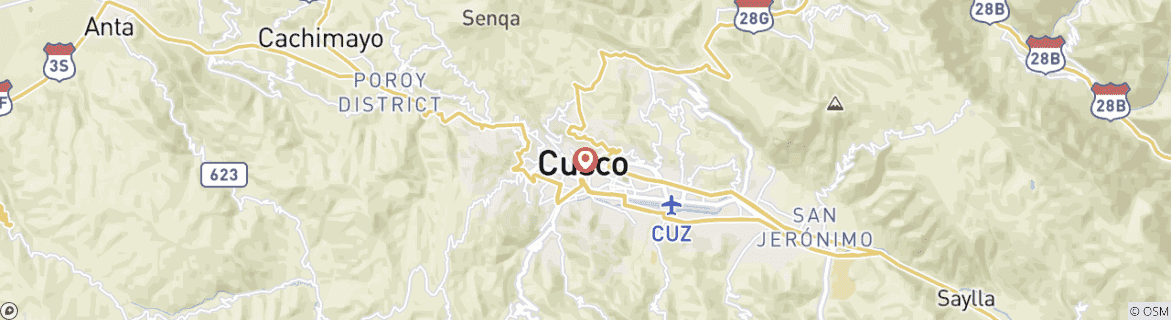 Carte du circuit Programme de bénévolat pour la garde d'enfants à Cusco