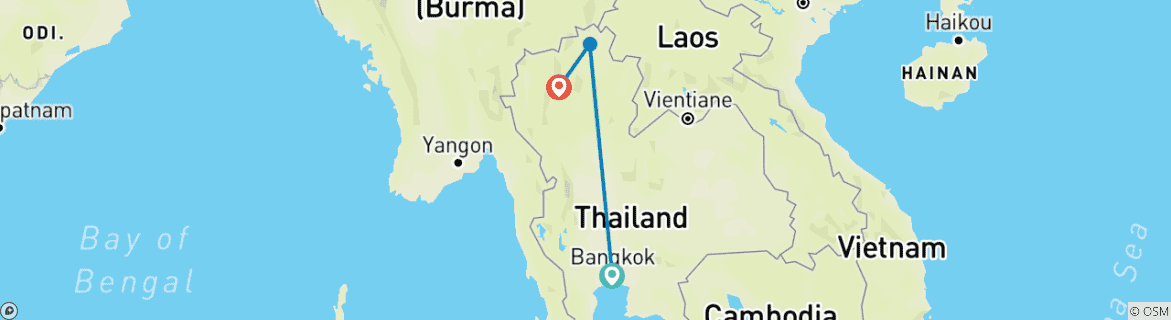 Map of Independent Highlights of Thailand