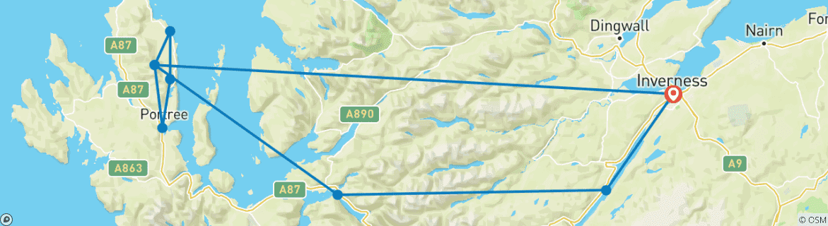 Map of Wild Skye Volunteer Adventure