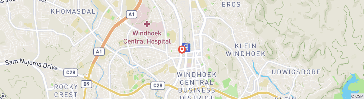 Carte du circuit Safari en Namibie 15 jours/ 14 nuits