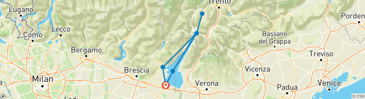 Mapa de Alrededores del lago de Garda