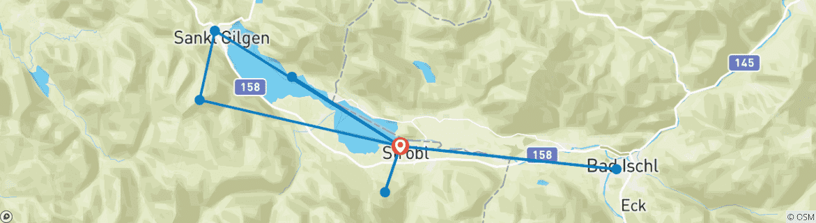 Map of Star Hiking at Lake Wolfgangsee