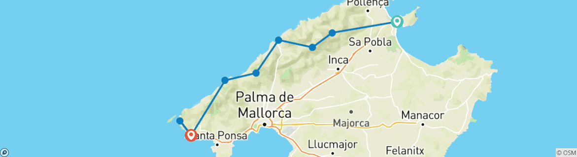 Karte von Mallorca GR 221 9/8