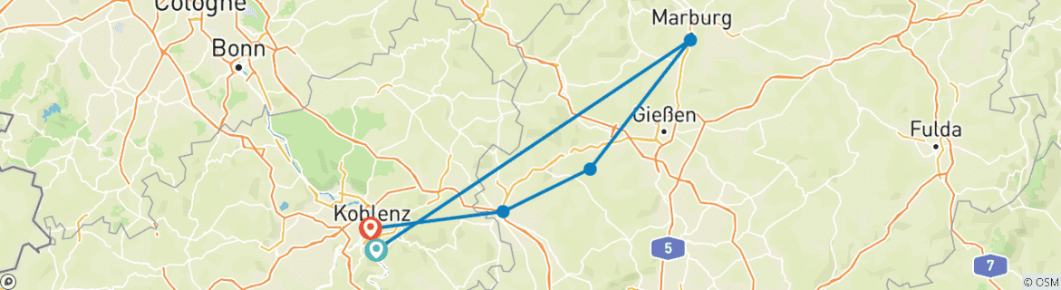 Imagen de un mapa que muestra la ruta del circuito