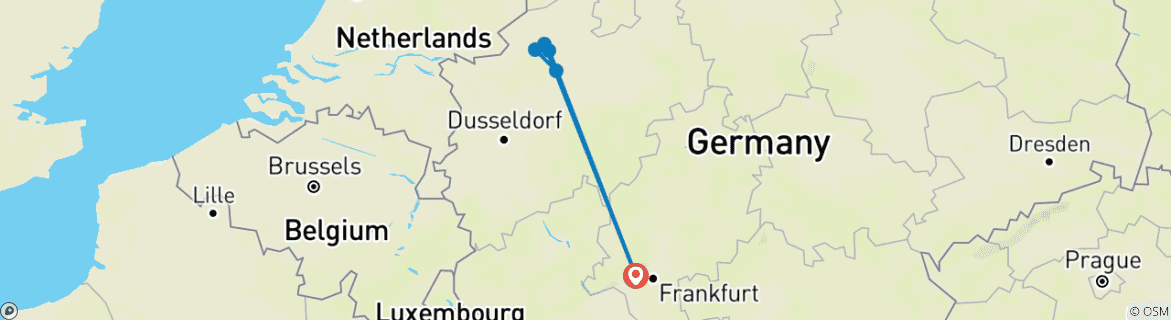 Karte mit der Reiseroute