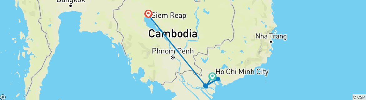 Image d'une carte montrant l'itinéraire du circuit