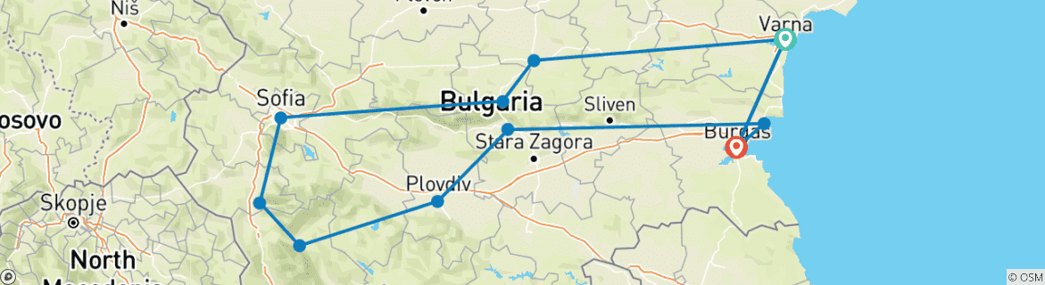 Map of Secrets of Bulgaria, Private Tour