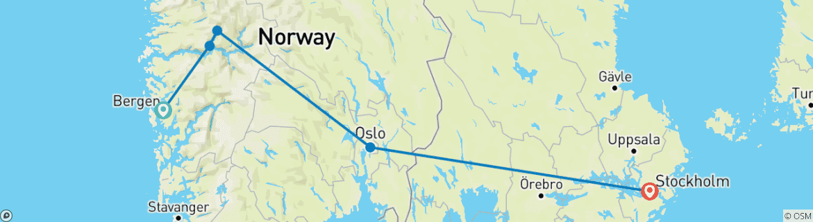 Image d'une carte montrant l'itinéraire du circuit