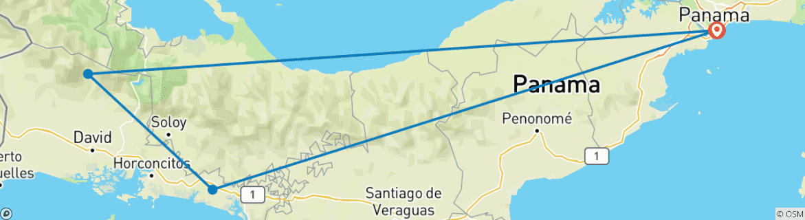 Map of Self-Drive: Panama Adventure & Beach Explorer 15D/14N