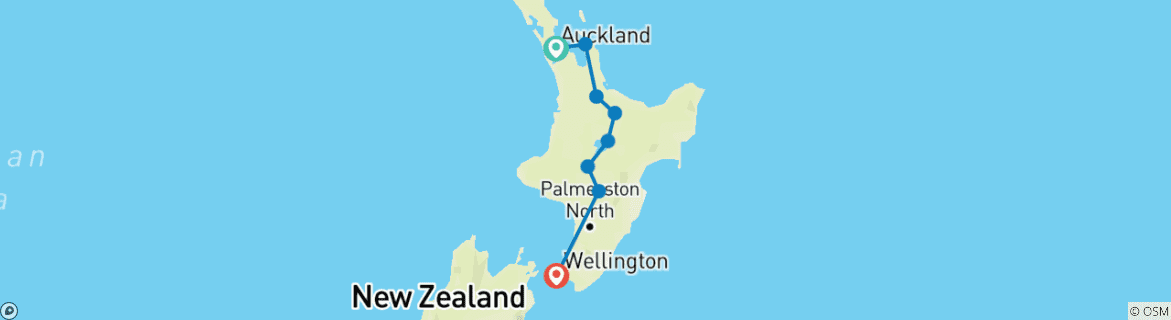 Map of 10 Day North Island Explorer