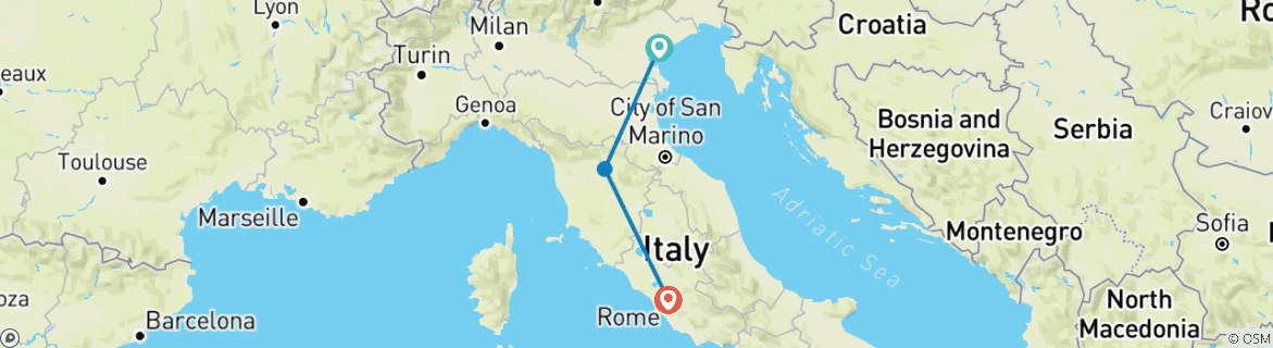 Map of Best of Italy in One Week (Venice, Florence, Rome!)