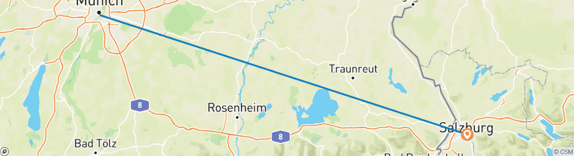 Image d'une carte montrant l'itinéraire du circuit