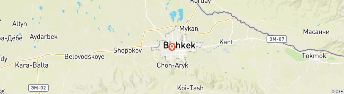 Map of Winter adventure tour near Bishkek