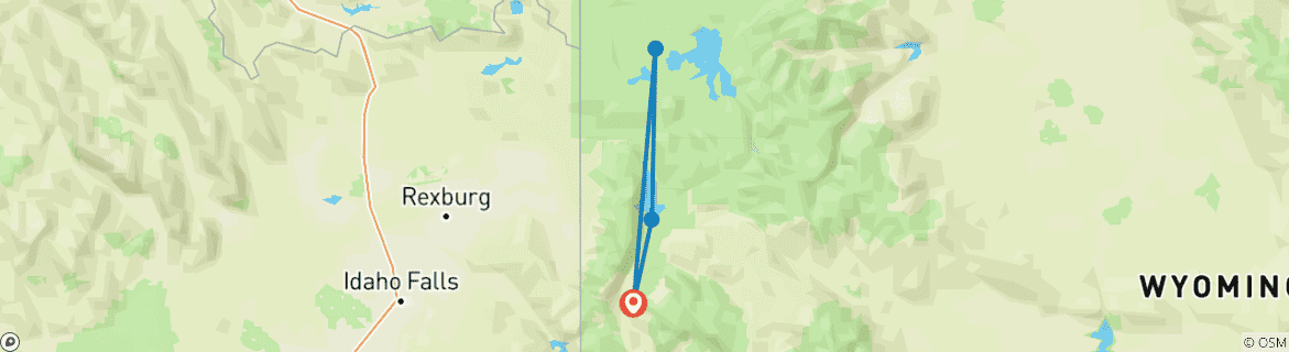 Map of USA – 6 Days Yellowstone Grand Tetons Adventure