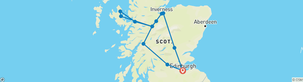 Kaart van Het wilde Skye & Loch Ness