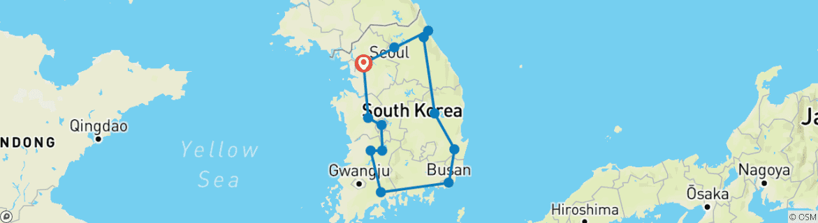 Map of PREMIUM SOUTH KOREA SMALL GROUP TOUR