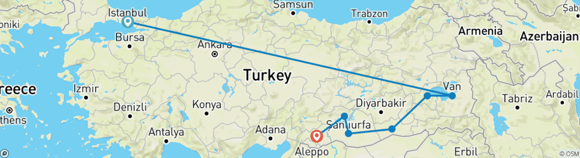 Kaart van Oorspronkelijk Oost-Anatolië - De wieg van de mensheid