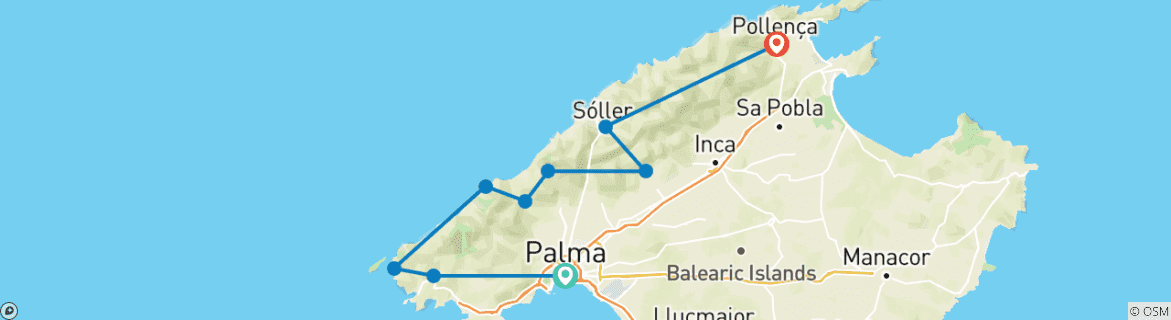 Map of Across the Serra de Tramuntana