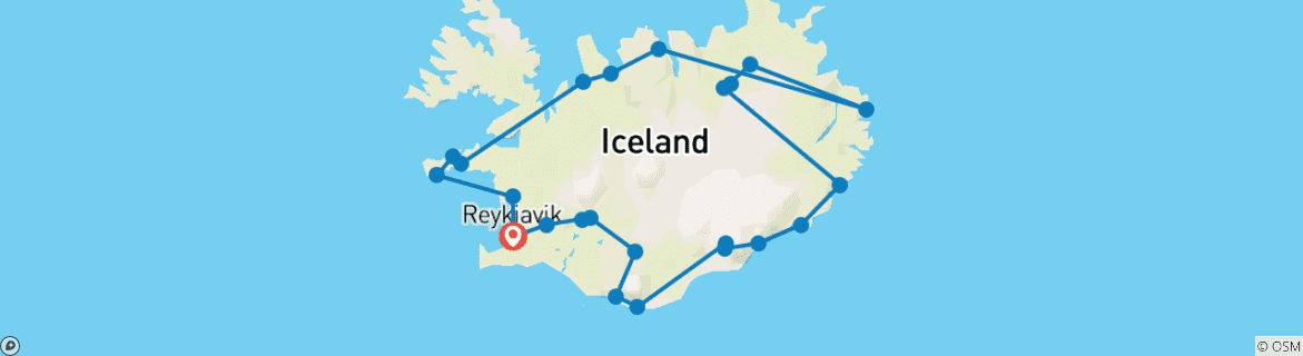 Foto van een kaart met de route van de rondreis