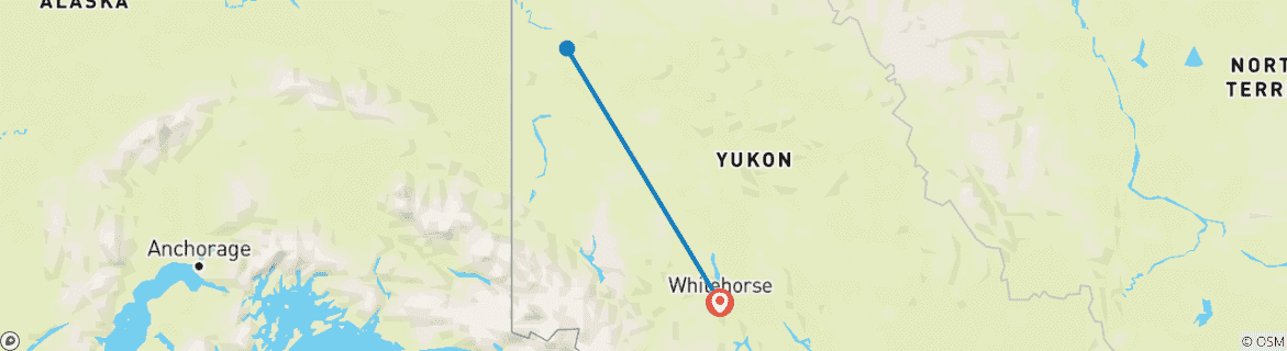 Map of Canoe Adventure on the Famous Yukon River