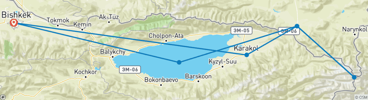 Map of On Merzbacher's Tracks in the Sky Mountains