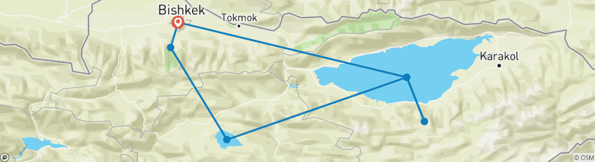 Map of Between Issyk Kul and Tienshan